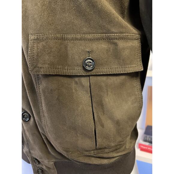 ICONIC Valstar Valstarino Suede Jacket - Olive Green - Size 56 - Picture 2 of 8